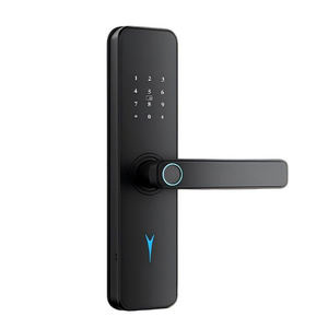 ब्लैक फिंगरप्रिंट पासवर्ड ट्यूया वाईफाई स्मार्ट होम डोर लॉक लकड़ी के लिए लकड़ी/एल्यूमीनियम दरवाजे एल्यूमीनियम मिश्र धातु सामग्री - Product Image 3