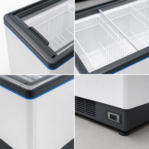 Congelador Comercial Tipo Isla de 600L con Tapa de Vidrio para Exhibición de Alimentos Congelados, Acero Inoxidable, Vidrio Antivaho para Heladería o Restaurante - Product Image 5