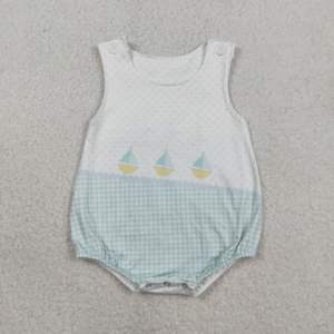 Mono Casual Tipo Burbuja para Bebés Niñas RTS Boutique Sailboat, 95% Algodón, Spandex, Tela Estampada, 200-220gsm, Recién Nacido - Product Image 2