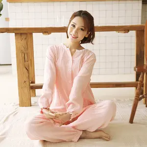 Женская ночная одежда, комплект из двух предметов, Женская хлопковая кружевная Пижама