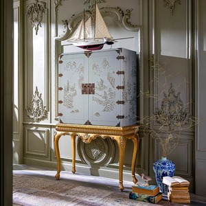 <span class=keywords><strong>Armoire</strong></span> de luxe française à double porte peinte à la main-Bois de hêtre <span class=keywords><strong>massif</strong></span> importé, meubles de rangement de salon au design original - Product Image 3