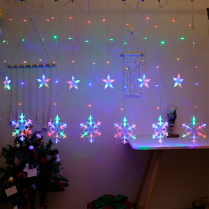 138 Led Christmas fairy Curtain <strong>Snowflake</strong> <strong>Light</strong> Party Holiday New Year Decor Garland <strong>Window</strong> Outdoor Led Icicle Diwali <strong>Light</strong> - Product Image 5