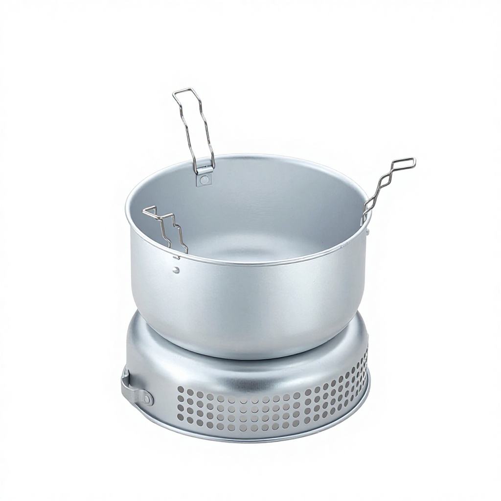 Support de brûleur et pare-vent argentés