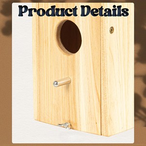 Handmade Wooden Bluebird House Birdhouse with Animal Cage and Parrot Cage 7.4x8.9x6.4in Garden Decorative Birdhouse - Product Image 2