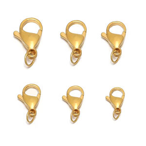 30pcs ואקום 18k מצופה זהב נירוסטה 316l clips עבור תכשיטים עשיית diy שרשרת diy - Product Image 1