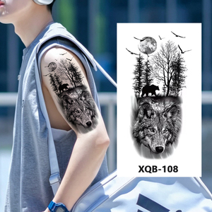 Tatouages temporaires imperméables Panthère noire, autocollant de <span class=keywords><strong>tatouage</strong></span> animalier longue durée, art corporel pour bras, <span class=keywords><strong>faux</strong></span> tatouages sexy pour hommes - Product Image 4