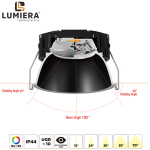 Downlights ambientales LED 4x4 9 pulgadas agujero fuerte 12W20W30W CCT techo empotrado iluminación puntual para Hotel Villa foco hogar Oficina - Product Image 6