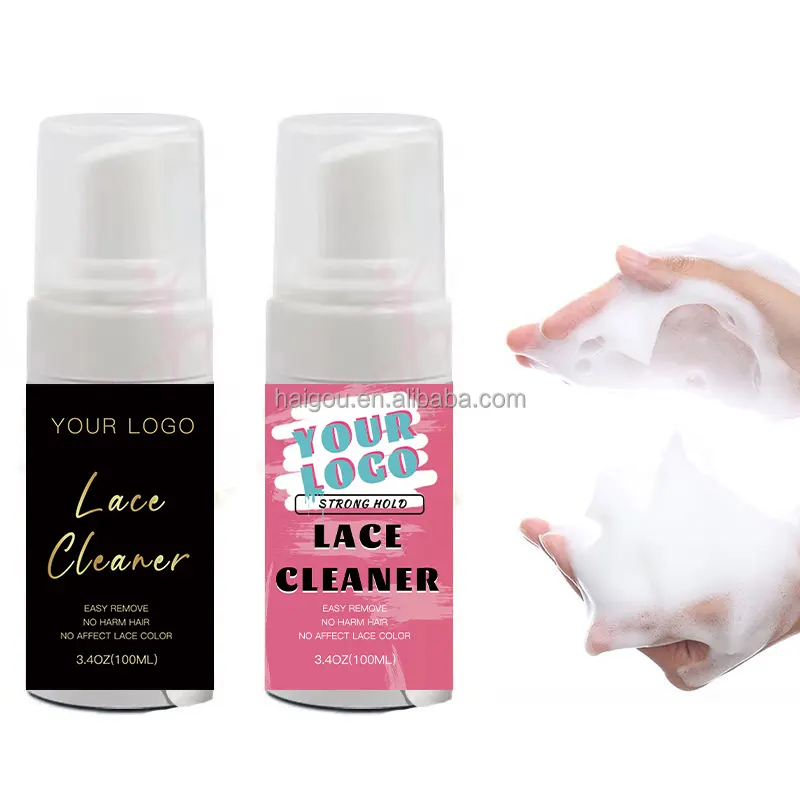 Private Label Fast Glue Remover schiuma delicata per la pulizia e il rinnovo del sistema di capelli per parrucche detergente per merletti