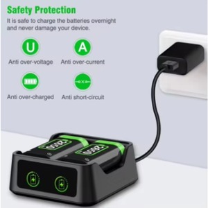 Batería Recargable para <span class=keywords><strong>Xbox</strong></span>, 2 Piezas de 2650 mAh para <span class=keywords><strong>Control</strong></span> de <span class=keywords><strong>Xbox</strong></span> Series <span class=keywords><strong>XS</strong></span> One S/X, Batería para <span class=keywords><strong>Xbox</strong></span> One con Cargador USB - Product Image 5