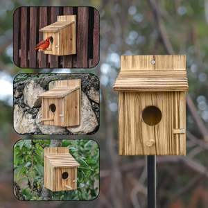 Maisons d'oiseaux en bois pour poulets avec poteau suspendu nichoir couleur blanche multifonctionnel Style à la mode populaire toutes saisons - Product Image 5