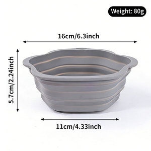 Tazón plegable de silicona con forma de pata de gato, tazón portátil de silicona para mascotas, perros y gatos, tazón portátil para alimentar con agua, tazón de viaje. - Product Image 5