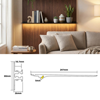 Étagère de présentation pour magasin de détail avec éclairage LED, support mural en aluminium pour vin et produits, présentoir mural noir écologique