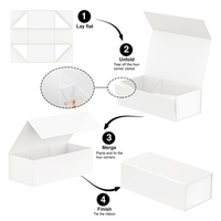 Boîtes en carton recyclables de luxe personnalisées pour cosmétiques, vêtements, chaussures, boîtes cadeaux magnétiques blanches mates
