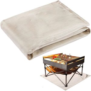 Outdoor Camping Fireproof Fiberglass <strong>Fire</strong> Pit <strong>Mat</strong> Square Silicone Coated Non-Stick Heat Resistant Ember <strong>Mat</strong> for Grass Lawn - Product Image 1