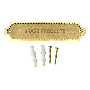 Placa de Latón Personalizada, Diseño Rectangular Tradicional, Letrero Hecho a Mano para Entrada con Tornillos y Anclajes - Product Image 1
