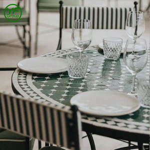 Ensemble <span class=keywords><strong>table</strong></span> et chaises <span class=keywords><strong>de</strong></span> restaurant <span class=keywords><strong>en</strong></span> céramique <span class=keywords><strong>marocaine</strong></span> <span class=keywords><strong>mosaïque</strong></span> ronde, <span class=keywords><strong>table</strong></span> basse d'extérieur pour patio, <span class=keywords><strong>jardin</strong></span>, balcon - Product Image 4