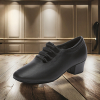 Chaussures de danse latine plates en cuir véritable noir LUOQIAO pour femmes, idéales pour la pratique du Cha Cha et la danse de salon, avec semelle en daim – Vente en gros