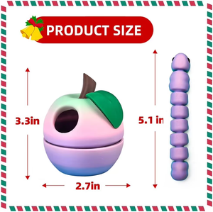 Jouet sensoriel anti-stress en forme de pomme flexible, imprimé en 3D, décor arc-en-ciel, éducatif et unique pour enfants, en plastique durable - Product Image 6