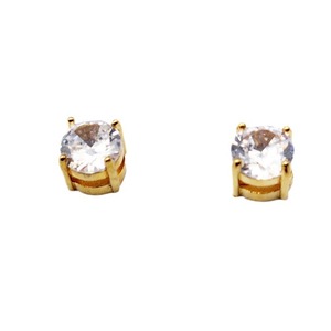 Fashion Geometric Clip-on <b>Earrings</b> Round Zircon Zinc Alloy Claw Setting Unisex Non-Pierced Ear Clips <b>Studs</b> - Product Image 5