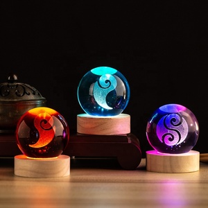 ネザ2商品悪魔ピルスピリットパールクリスタルガラスボール人形モデルナイトライトプラグイン機能付き - Product Image 2