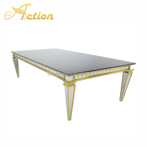 Romantique En Métal Doré <span class=keywords><strong>Cadre</strong></span> Dinant la Table de Mariage En Acier Inoxydable Pour La Réception de L'hôtel - Product Image 1