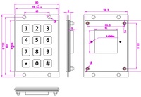 Clavier industriel en acier inoxydable 3x4 touches, 12 touches, DAVO LIN D-8208, interface USB/PS2/RS232, systèmes de contrôle d'accès et de sécurité