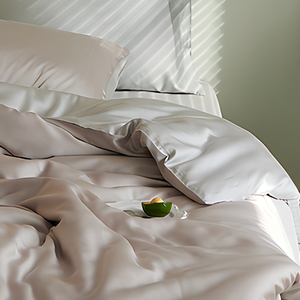Parure de lit 4 pièces 100 % Lyocell tissé, toucher soie, rafraîchissante, housse de couette respirante, drap et taie d'oreiller pour la maison et l'hôtel - Product Image 6