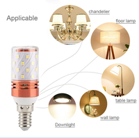 Ampoule LED Maïs E27 E14 12W 16W SMD2835 Sans Scintillement 100V-240V, Type Chandelle pour Lustre et Éclairage Domestique