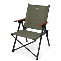 Chaise de camping pliante NBT pour l'extérieur, chaise Kermit portable avec accoudoirs en bois et sac de transport, chaise de camping pliante portable OEMODM