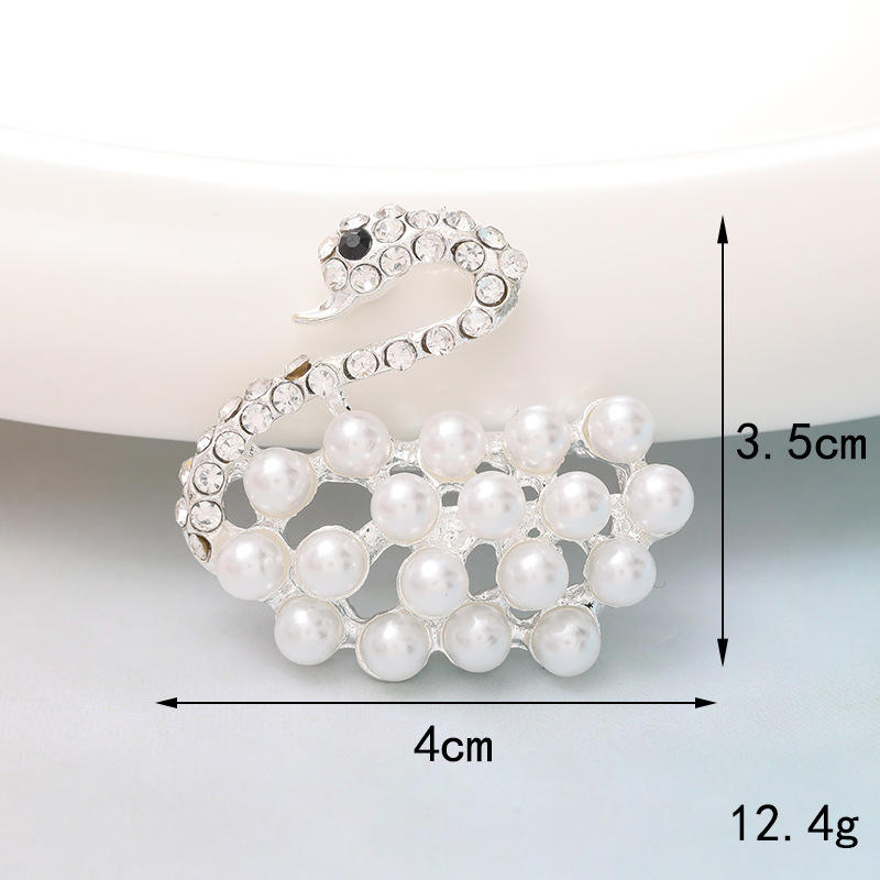 D1108 perle cygne argent