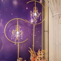 Support de lumière LED doré réglable en hauteur, personnalisé, pour mariage, salle de réception, hôtel, restaurants, événements d'anniversaire, décoration de bar