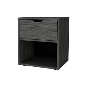 DB Leah Solid Wood Nightstand Elegant <b>Light</b> Gray Drawer Bedside <b>Cabinet</b> Luxury Home Furniture for Apartment Use - Product Image 3
