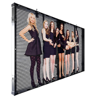 Pantalla LED Transparente de Alta Calidad para Ventanas Interiores, Pantalla de Rejilla Transparente LED a Todo Color para Publicidad