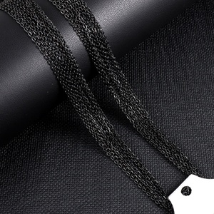 Collar de Cadena Delgada de Acero Inoxidable Barato, en Oro 18k, Plata, Oro Rosa y Negro, con Recubrimiento PVD - Product Image 6