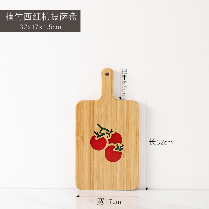 Plat à pizza en résine de bambou (pour tomates longues, 32*17*1,5 cm)