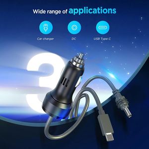 3in1 for Mini DC Power Cable Jack Power <b>Extension</b> Cable 18AWG Compatible with Mini Car DC <b>USB</b> C to DC Cable - Product Image 2