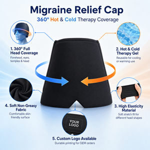 Casquette de thérapie chaude et froide en gel de qualité supérieure pour le soulagement des migraines, <span class=keywords><strong>du</strong></span> stress et des maux de tête, manchon de tête anti-douleur - Product Image 2