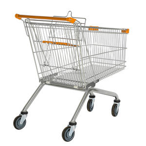 Troli Belanja Logam 4 Roda Supermarket, Kereta Dorong 4 Roda yang Praktis dengan Nilai Tinggi - Product Image 3