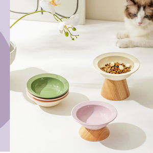 Ciotola in ceramica per animali domestici Anti-ribaltamento bocca sopraelevata con modello quadrato portatile cibo per cani gatto acqua ciotola per animali domestici trasportini - Product Image 2