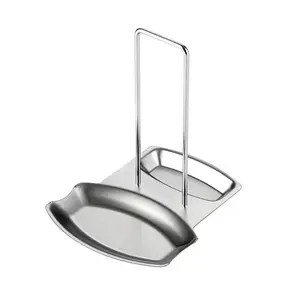 Upstanding Stainless Steel Ladles Holder Spoon Rest and Pot Lid Holder for Kitchen Utensil