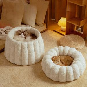 Grenz überschreitende neue Haustier produkte Vertikales Plüsch-rundes Haustier bett Weiches bequemes Hunde bett Wasch bare Katzen matte Warmes Haustier kissen - Product Image 1