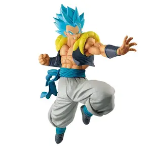 action figure anime statue Suppliers-DBZ Dragon Figure Fighting Super Saiyan Blue Hair Gogeta Cartoon Anime PVC Figure Plastic Statue 23cm