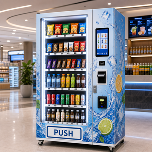 Distributeur automatique de boissons et de snacks réfrigérés, distributeur intelligent de boissons, paiement par espèces, pièces et cartes, libre-service - Product Image 1