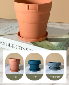 Round Foldable Silicone Plant Holder, Rubber Soft Planter Cactus Flower <b>Succulent</b> <b>Pot</b> With Drainage Holes, Home Garden Decor - Product Image 5