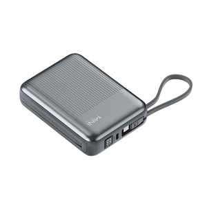 Nouvelle conception de powerbank super mini en plastique 20000mAh avec câble intégré, écran LED, charge rapide, ultra fin, portable - Product Image 1