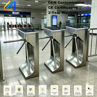 Torniquete Trípode Vertical de Alta Calidad en Acero Inoxidable 304, Semiautomático, con Control de Acceso por Tarjeta NFC, para Gestión de Visitantes