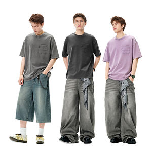 เสื้อยืดผ้าฝ้ายเฮฟวี่เวท100% ดีไซน์กระเป๋าวินเทจฟอกสี2025SS - Product Image 3