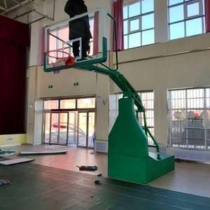 Support de <span class=keywords><strong>basket</strong></span>-ball mobile professionnel robuste et réglable avec panneau arrière en verre trempé - Product Image 4