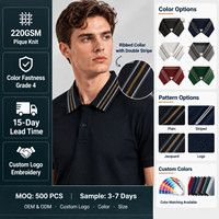 Collets et poignets en maille plate jacquard 1x1 écologiques en Spandex/Coton pour accessoires de polo DIY, épaisseur anti-boulochage