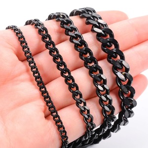 Collier chaîne gourmette cubaine Miami à maillons épais en acier inoxydable pour homme et femme, noir, style punk, hip-hop, rock, choker, bijou en métal, cadeau - Product Image 5